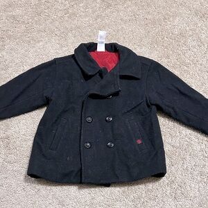 Gymboree Black Wool Blend Pea Coat 18-24 Months